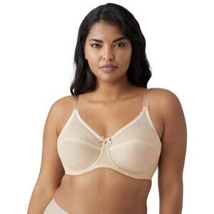 Wacoal Retro Chic Full Figure Bra 36D Beige Lace Underwire 855186